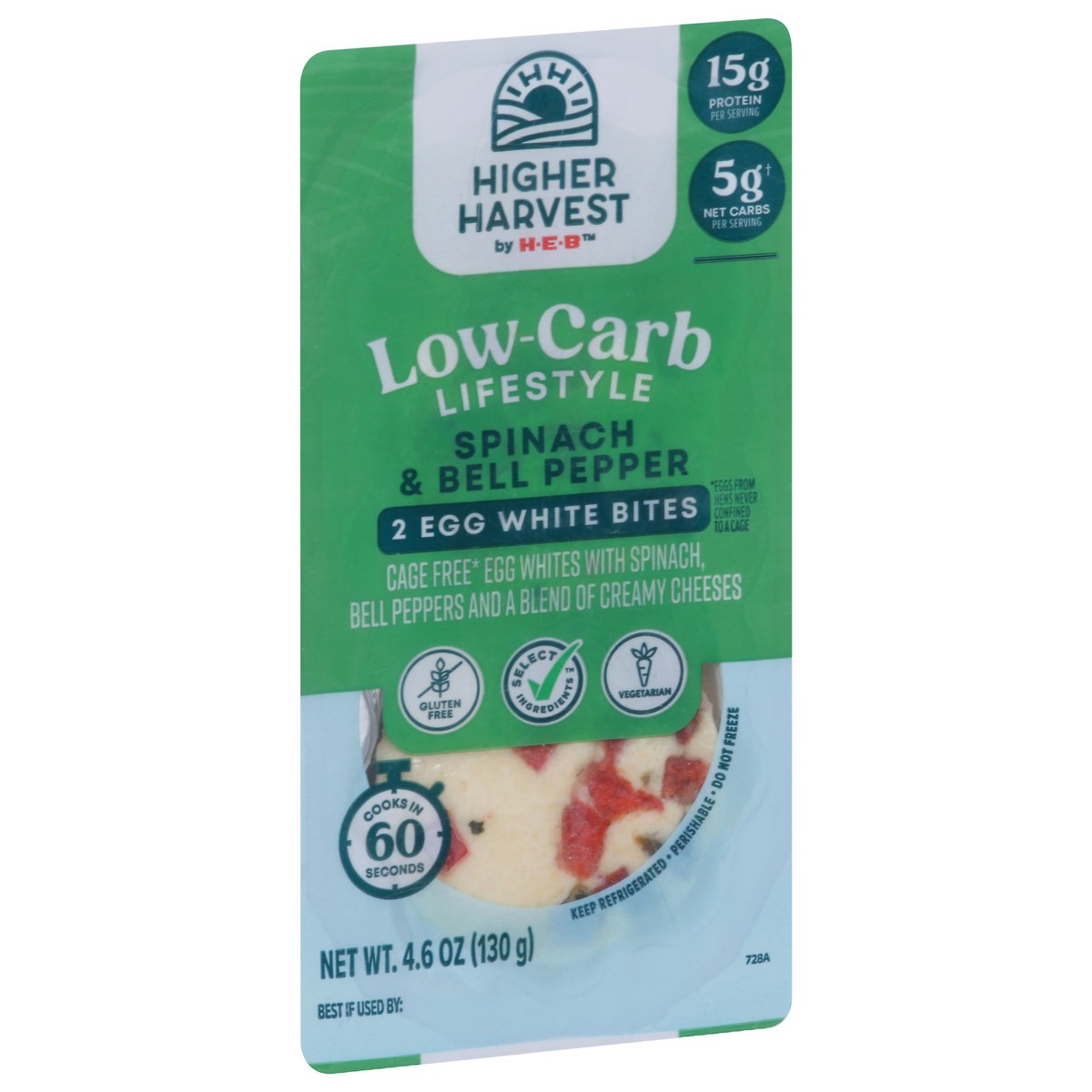 slide 3 of 14, Higher Harvest by H-E-B Low-Carb Lifestyle Egg White Bites – Spinach & Bell Pepper, 2 ct