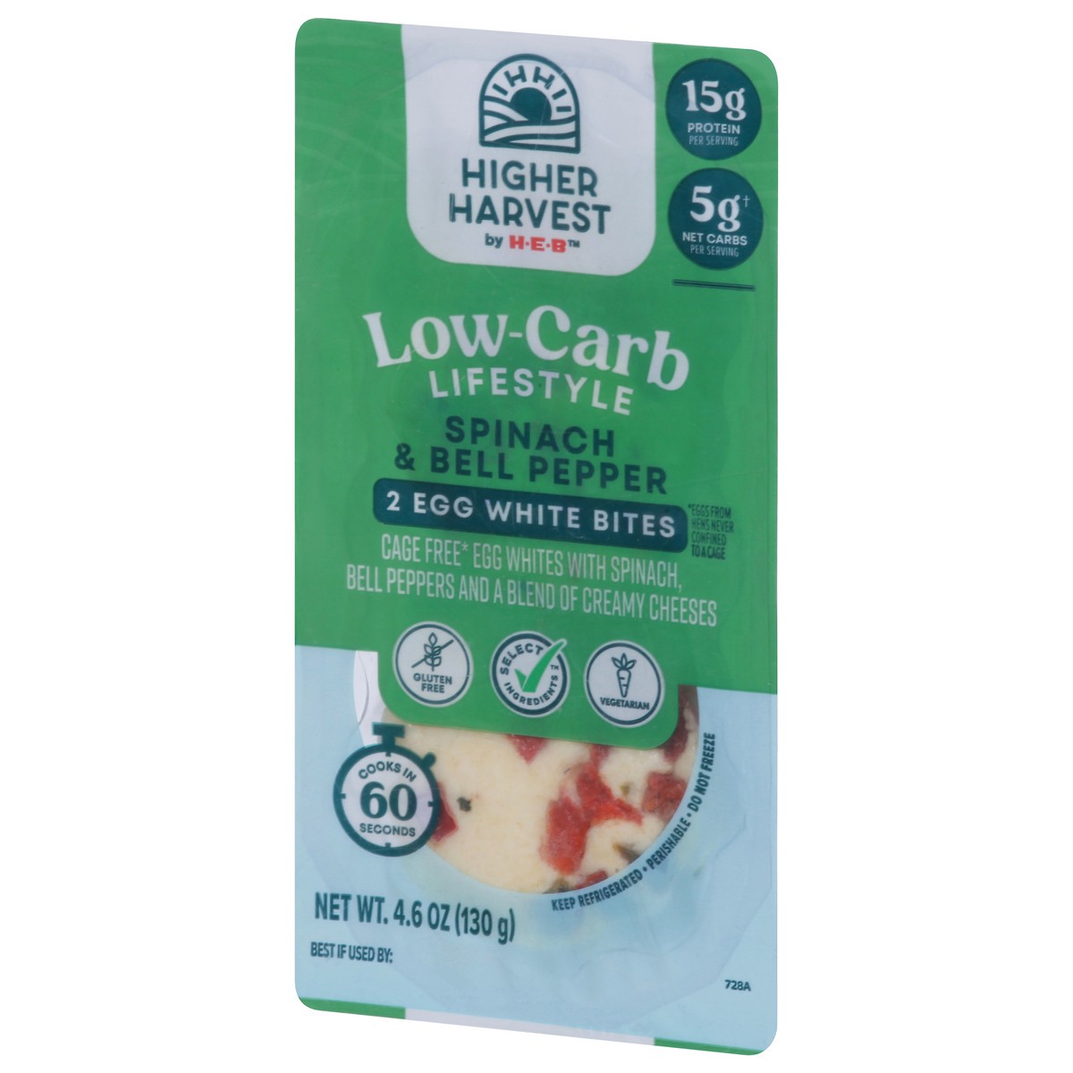 slide 2 of 14, Higher Harvest by H-E-B Low-Carb Lifestyle Egg White Bites – Spinach & Bell Pepper, 2 ct