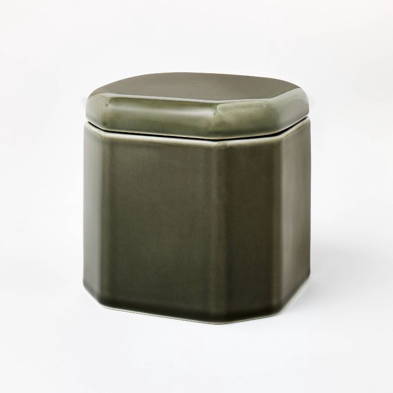slide 1 of 4, Threshold designed w/Studio McGee Ceramic Reactive Glaze Box Green - Threshold™ designed with Studio McGee, 1 ct