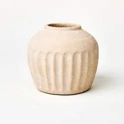 Threshold designed w/Studio McGee Short Carved Ceramic Vase - Threshold™ designed with Studio McGee