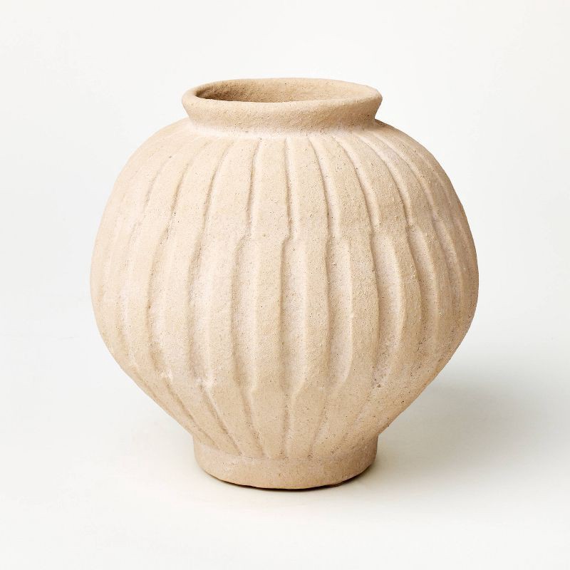 slide 1 of 3, Threshold designed w/Studio McGee Tall Carved Ceramic Vase - Threshold™ designed with Studio McGee, 1 ct