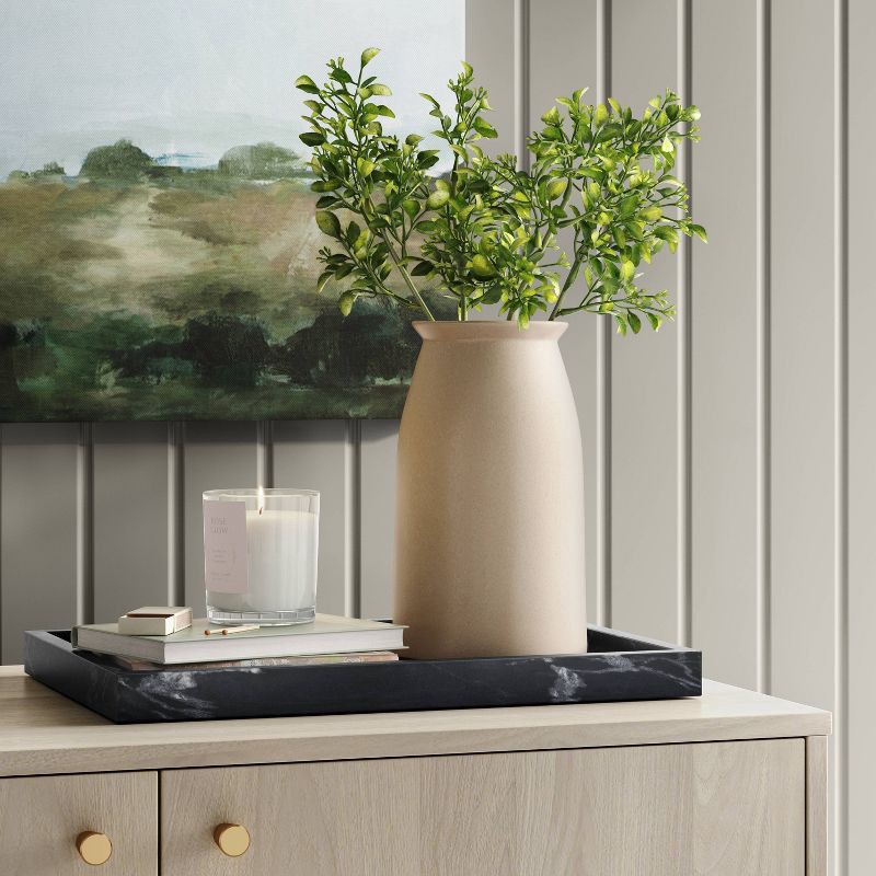 slide 2 of 3, Marble Rectangle Tray Black - Threshold™: Elegant Home Decor, Raised Sides, Tabletop Display, 1 ct