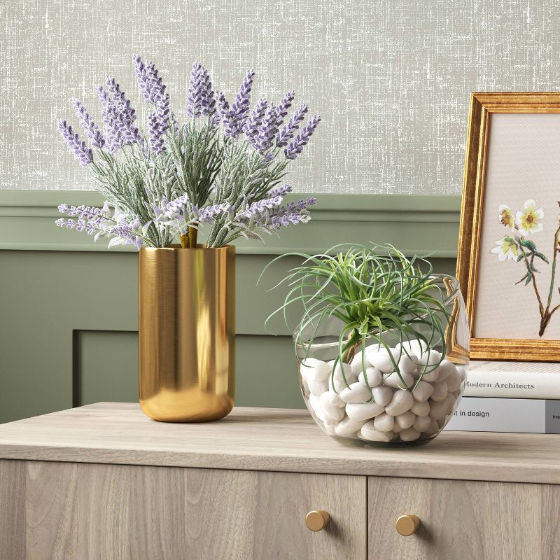 slide 2 of 3, Angled Round Glass Vase - Threshold™: Watertight Decor, Hand Wash, Tabletop Display, 5.9" Height, 1 ct