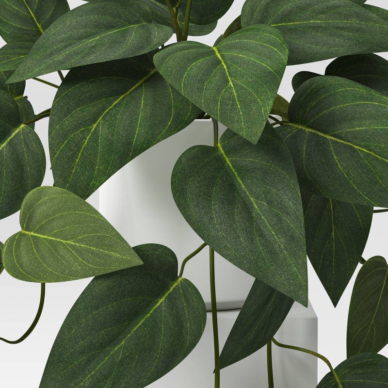 slide 4 of 4, Artificial Philodendron Plant in Modern Ceramic Pot - Threshold™: Indoor Greenery Decor, 1 ct