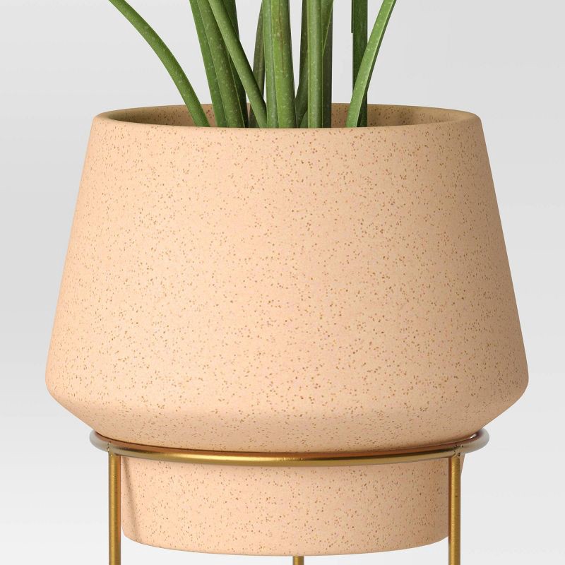 slide 2 of 4, Artificial Marble Leaf in Gold Planter - Threshold™, 1 ct