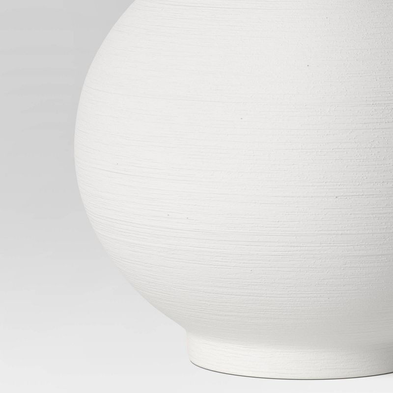 slide 3 of 3, Ceramic Round Textured Vase White - Threshold™: Elegant Bud Vase for Tabletop, Spot Clean, 7.75" Height, 1 ct