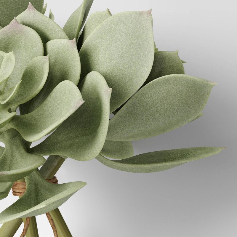 slide 3 of 3, Echeveria Succulent Mini Stem Bundle - Threshold™: Faux Echeveria, Indoor Decorative Artificial Plant, 1 ct