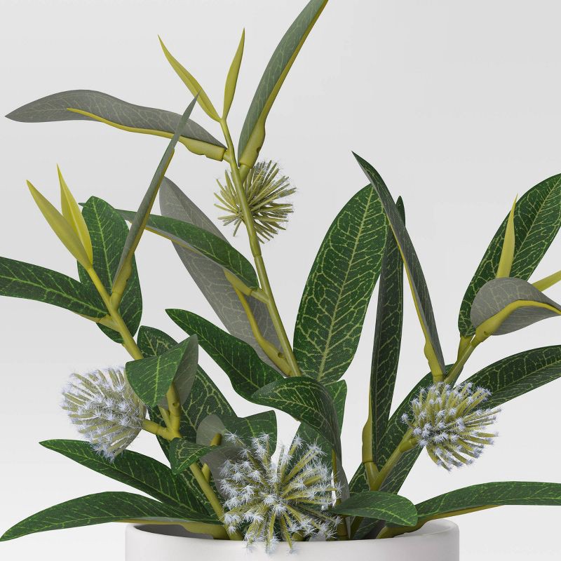 slide 4 of 4, Artificial Thistle and Leaf Mini Arrangement Potted Plant - Threshold™, 1 ct