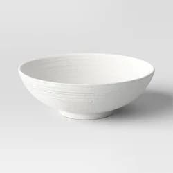 Modern Textured Ceramic Bowl White - Threshold™: Round, Decorative, Not for Food Use