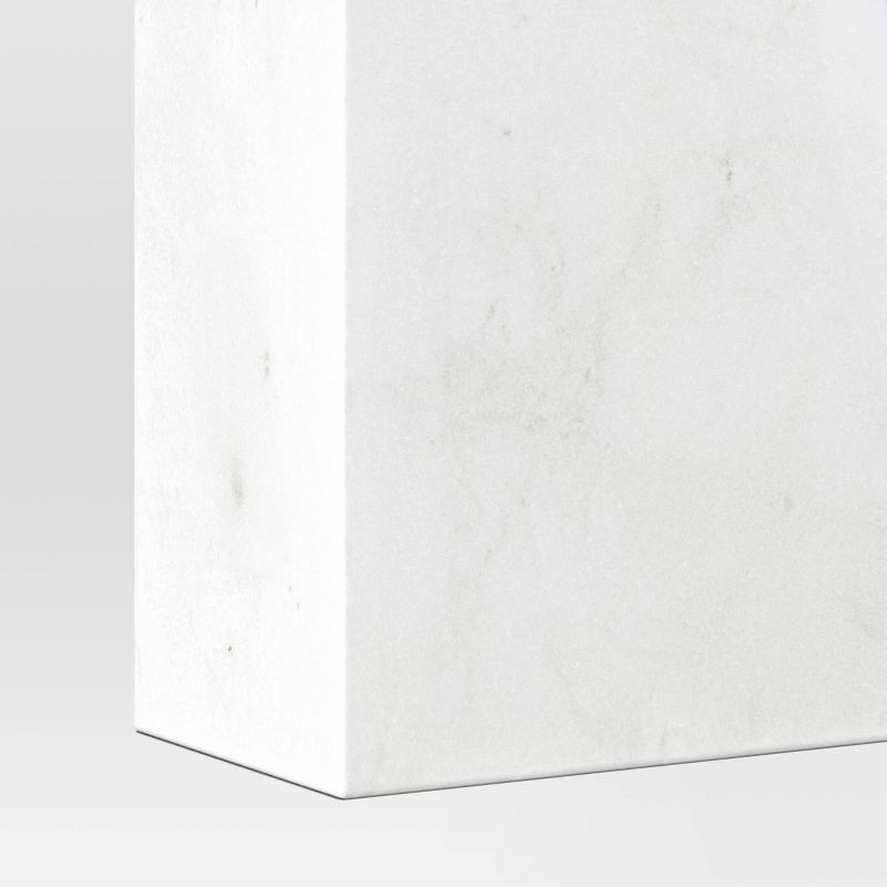 slide 3 of 3, 2pc Marble Bookends White - Threshold™: Elegant Support for Books, Sturdy & Easy to Clean, 2 ct