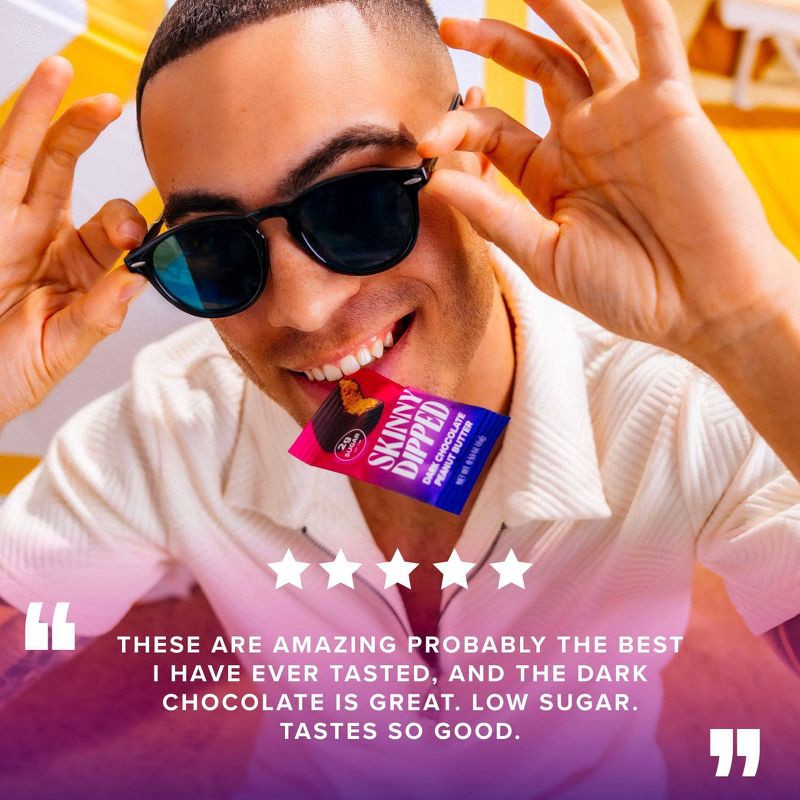 slide 9 of 10, SkinnyDipped Dark Chocolate Peanut Butter Cups - 3.17oz, 3.17 oz