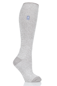 slide 3 of 5, Heat Holders Ladies Long Thermal Sock - Lt Grey/Cream Twist, 1 ct