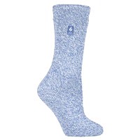 slide 3 of 5, Heat Holders Women’s Primrose Twist Crew Socks, 1 Pair/Pack, Den/Crm Size 5-9, us 5 ct; 9