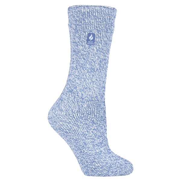 slide 4 of 5, Heat Holders Women’s Primrose Twist Crew Socks, 1 Pair/Pack, Den/Crm Size 5-9, us 5 ct; 9