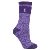 slide 3 of 5, Heat Holders Women’s Snowdrop Block Twist Crew Socks, 1 Pair/Pack, Pur/Lil Size 5-9, us 5 ct; 9