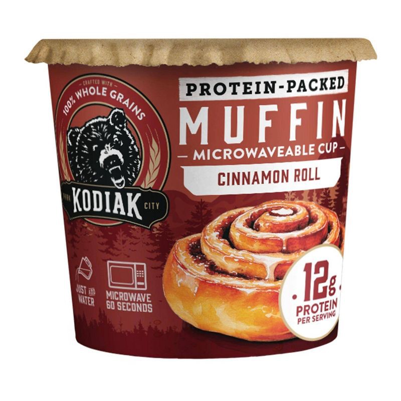 slide 1 of 8, Kodiak Cakes Kodiak Protein-Packed Cinnamon Roll Muffin Power Cup - 2.36oz, 2.36 oz