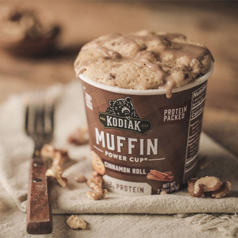 slide 6 of 8, Kodiak Cakes Kodiak Protein-Packed Cinnamon Roll Muffin Power Cup - 2.36oz, 2.36 oz