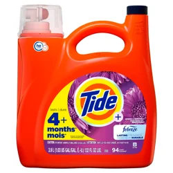 Tide Ultra Febreze Liquid Laundry Detergent, Spring and Renewal scent, 132 fl oz, 94 Loads, Laundry Detergent Liquid with All-Day Freshness