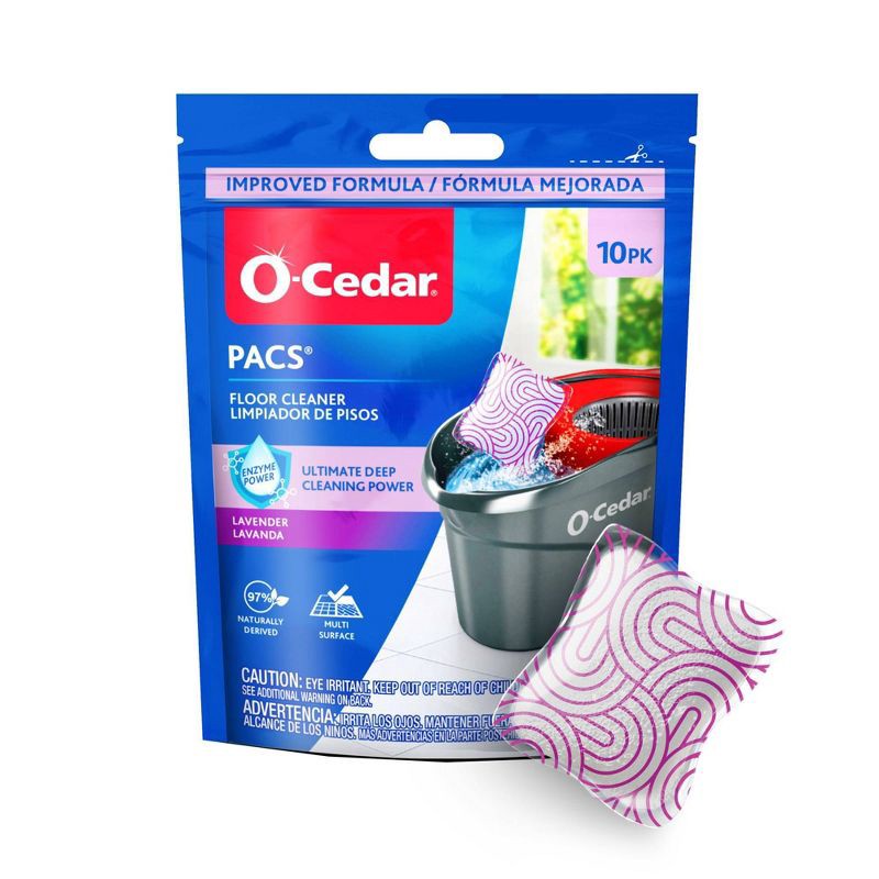 slide 1 of 12, O-Cedar Lavender PACS Hard Floor Cleaner - 10ct, 10 ct