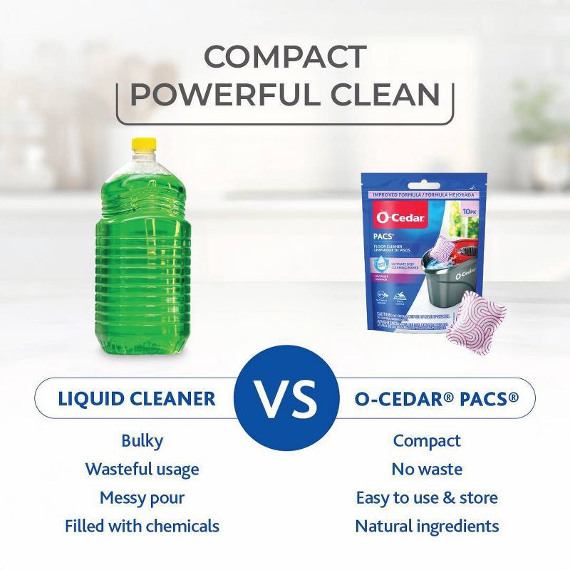 slide 4 of 12, O-Cedar Lavender PACS Hard Floor Cleaner - 10ct, 10 ct