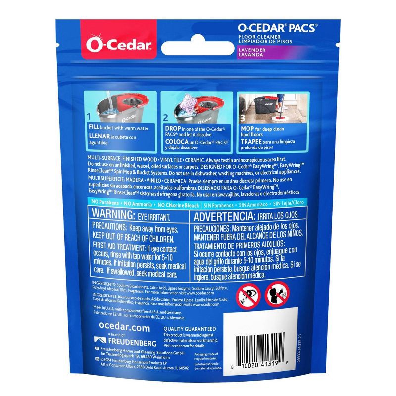 slide 9 of 12, O-Cedar Lavender PACS Hard Floor Cleaner - 10ct, 10 ct