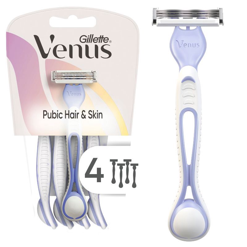 slide 1 of 7, Venus for Pubic Hair & Skin Disposable Razors - 4ct, 4 ct