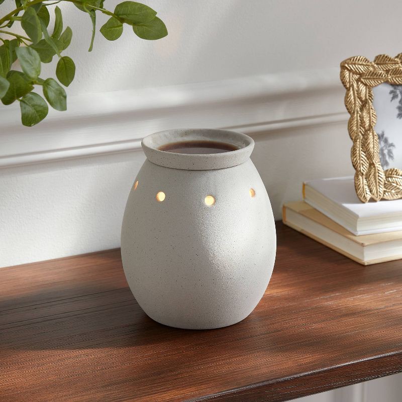 slide 2 of 3, Ceramic Sanded Tabletop Wax Warmer - Threshold™, 1 ct