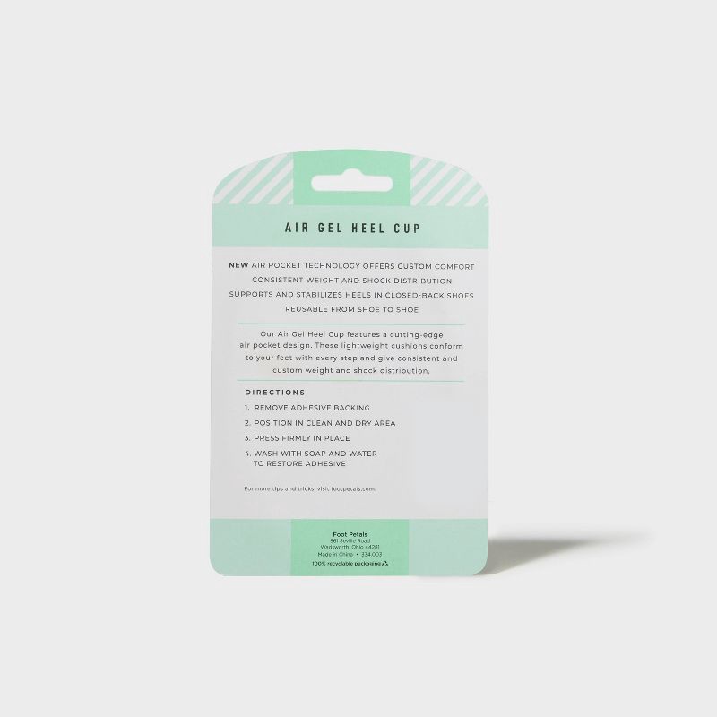 slide 5 of 5, Fab Feet Women's by Foot Petals Air Gel Heel Cup Insoles - Clear, 1 ct