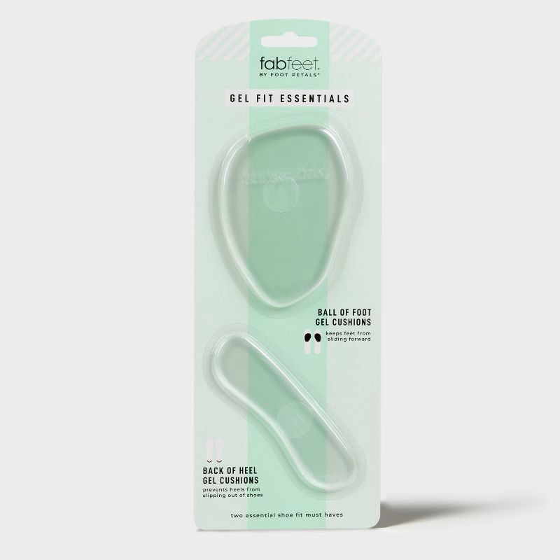 slide 1 of 7, Fab Feet Women's by Foot Petals Fit Essentials Gel Shoe Cushions - Clear, 1 ct