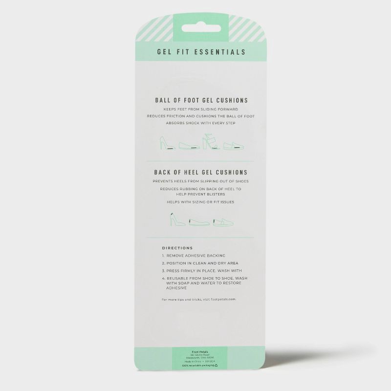 slide 7 of 7, Fab Feet Women's by Foot Petals Fit Essentials Gel Shoe Cushions - Clear, 1 ct