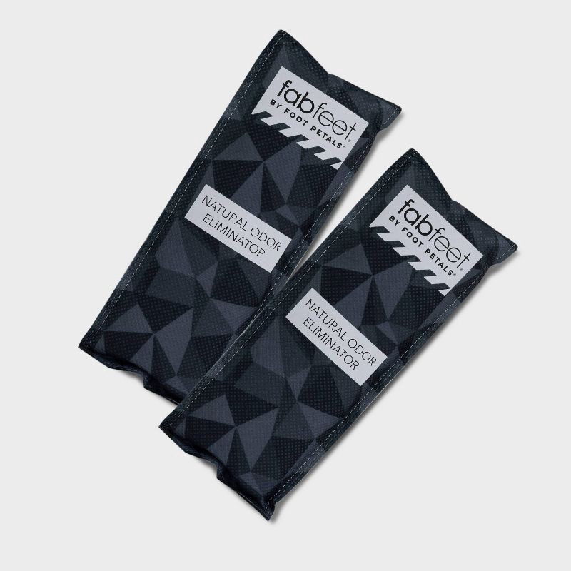 slide 2 of 4, Fab Feet Women's by Foot Petals Deodorizer Charcoal Bags - Black: Shoe Accessories, Polyester, 7.5" Length, 1 ct