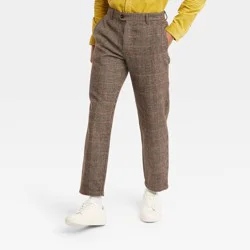 Houston White Adult Plaid Tailored Suit Pants - Brown 36x34