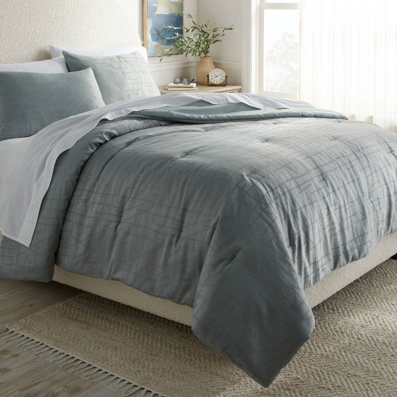slide 3 of 5, 3pc King Luxe Jacquard Comforter and Sham Set Light Teal Green - Threshold, 3 ct