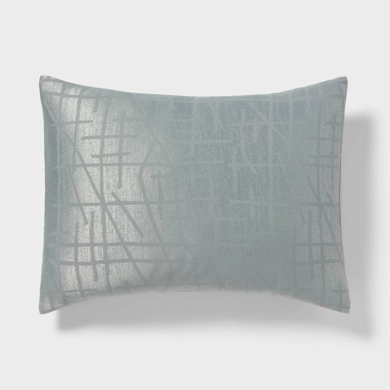 slide 2 of 5, 3pc King Luxe Jacquard Comforter and Sham Set Light Teal Green - Threshold, 3 ct