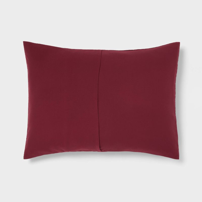 slide 2 of 2, 3pc Full/Queen Luxe Distressed Crinkle Velvet Comforter and Sham Set Berry Red - Threshold™: OEKO-TEX Certified, 3 ct