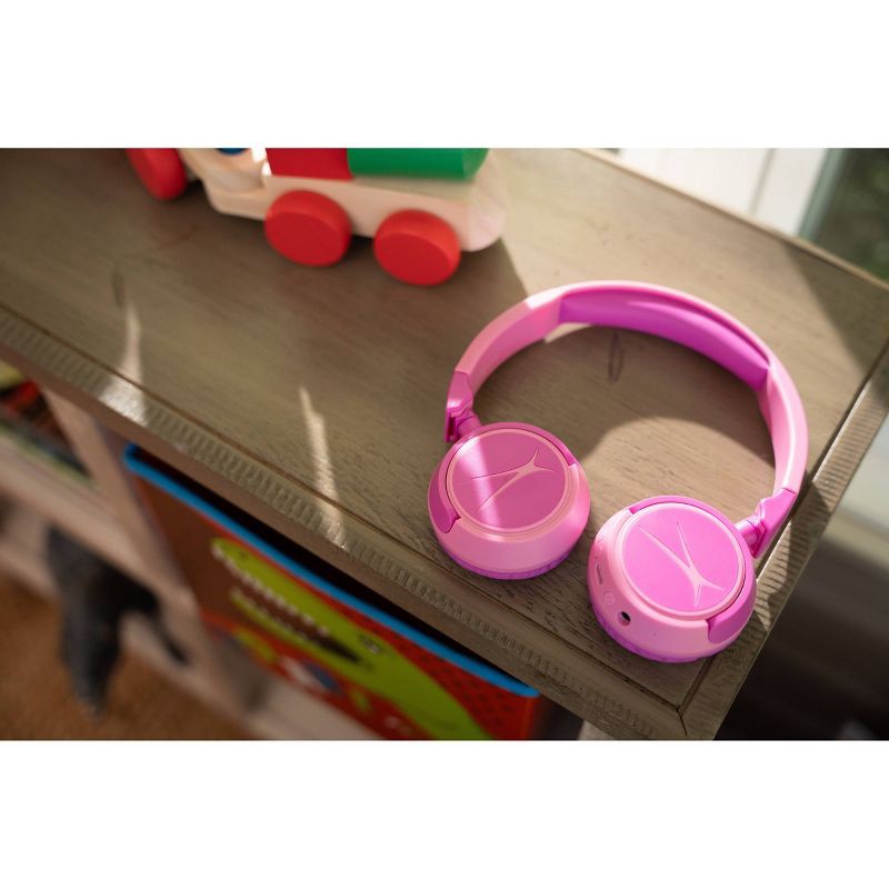 slide 10 of 11, Altec Lansing Kid Safe 2-in-1 Bluetooth Wireless Headphones - Princess Pink, 1 ct
