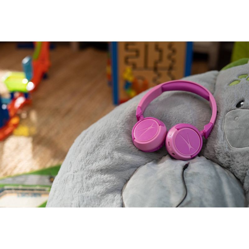 slide 11 of 11, Altec Lansing Kid Safe 2-in-1 Bluetooth Wireless Headphones - Princess Pink, 1 ct
