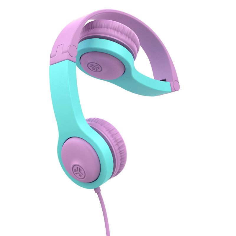 slide 2 of 14, JLab JBuddies Folding Gen 2 Kids Headphones - Purple/Teal: Wired On-Ear with 3.5mm Jack, 1 ct
