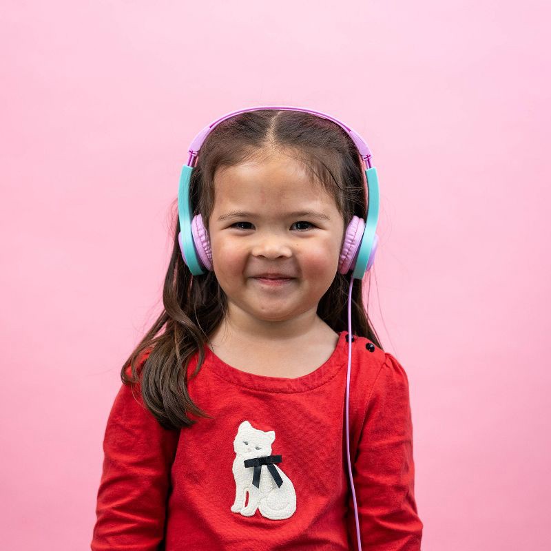 slide 3 of 14, JLab JBuddies Folding Gen 2 Kids Headphones - Purple/Teal: Wired On-Ear with 3.5mm Jack, 1 ct