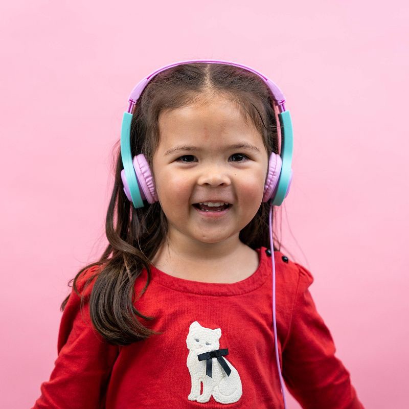 slide 14 of 14, JLab JBuddies Folding Gen 2 Kids Headphones - Purple/Teal: Wired On-Ear with 3.5mm Jack, 1 ct