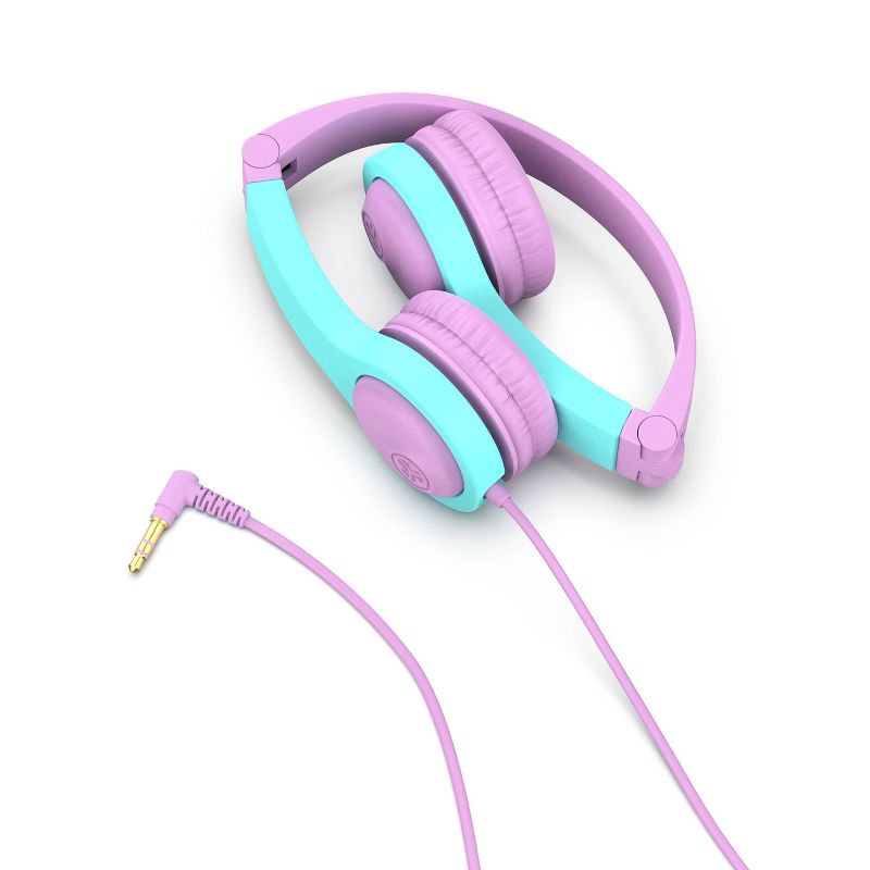 slide 13 of 14, JLab JBuddies Folding Gen 2 Kids Headphones - Purple/Teal: Wired On-Ear with 3.5mm Jack, 1 ct