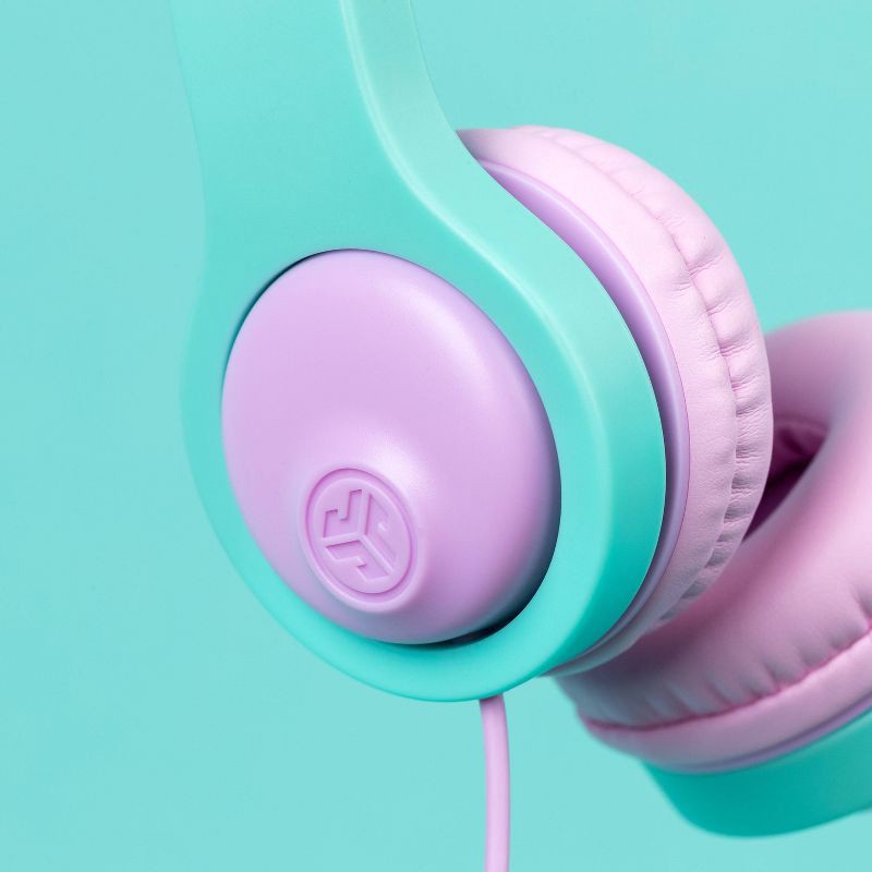 slide 8 of 14, JLab JBuddies Folding Gen 2 Kids Headphones - Purple/Teal: Wired On-Ear with 3.5mm Jack, 1 ct