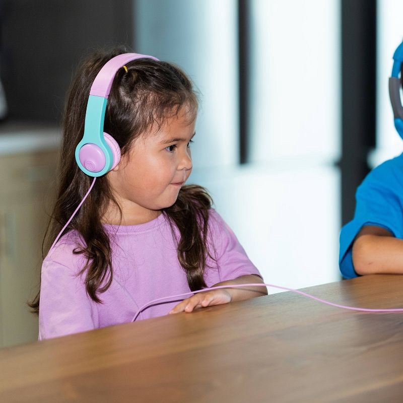 slide 4 of 14, JLab JBuddies Folding Gen 2 Kids Headphones - Purple/Teal: Wired On-Ear with 3.5mm Jack, 1 ct