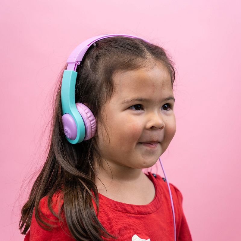 slide 7 of 14, JLab JBuddies Folding Gen 2 Kids Headphones - Purple/Teal: Wired On-Ear with 3.5mm Jack, 1 ct