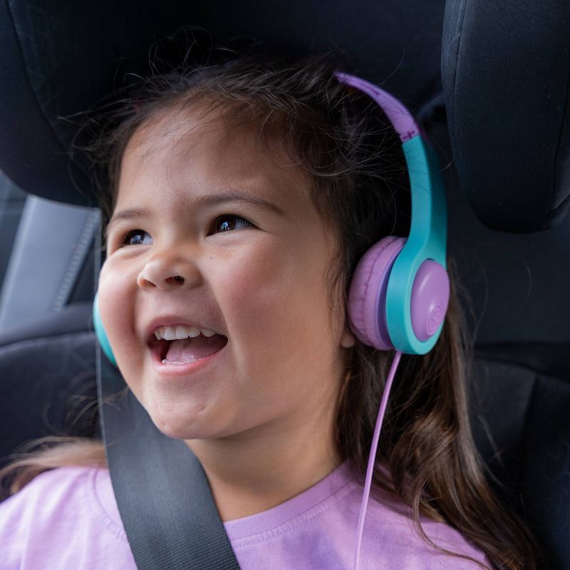 slide 12 of 14, JLab JBuddies Folding Gen 2 Kids Headphones - Purple/Teal: Wired On-Ear with 3.5mm Jack, 1 ct