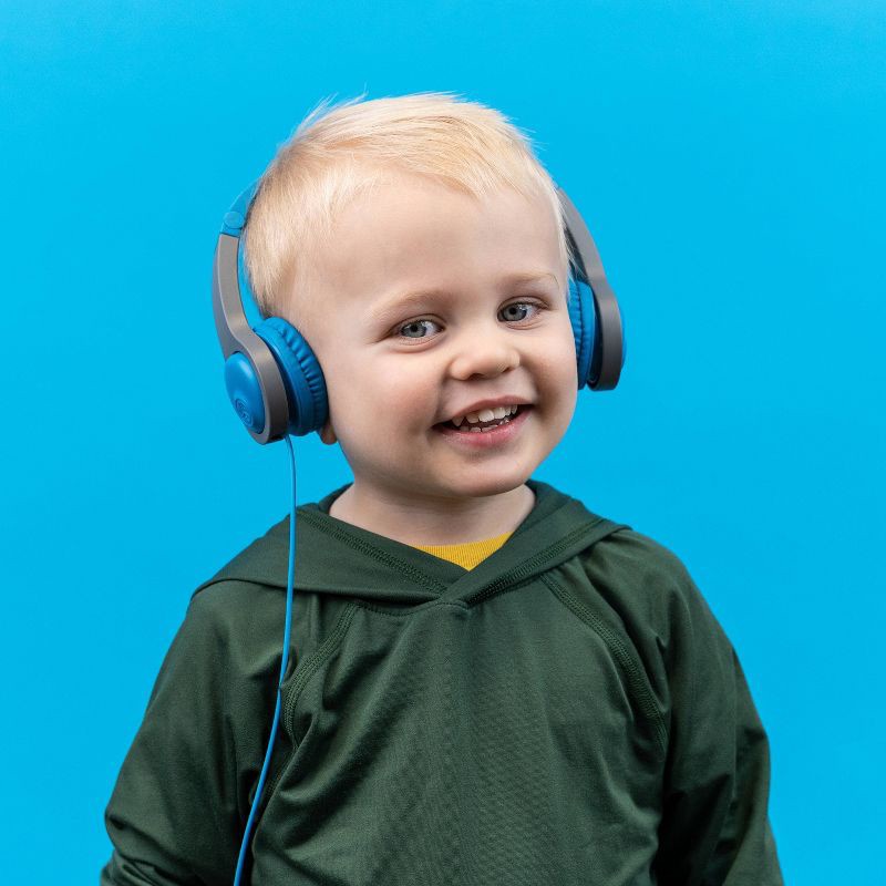 slide 13 of 18, JLab JBuddies Folding Gen 2 Kids Headphones - Blue/Gray: Wired, Foam Ear Cushion, 1 ct