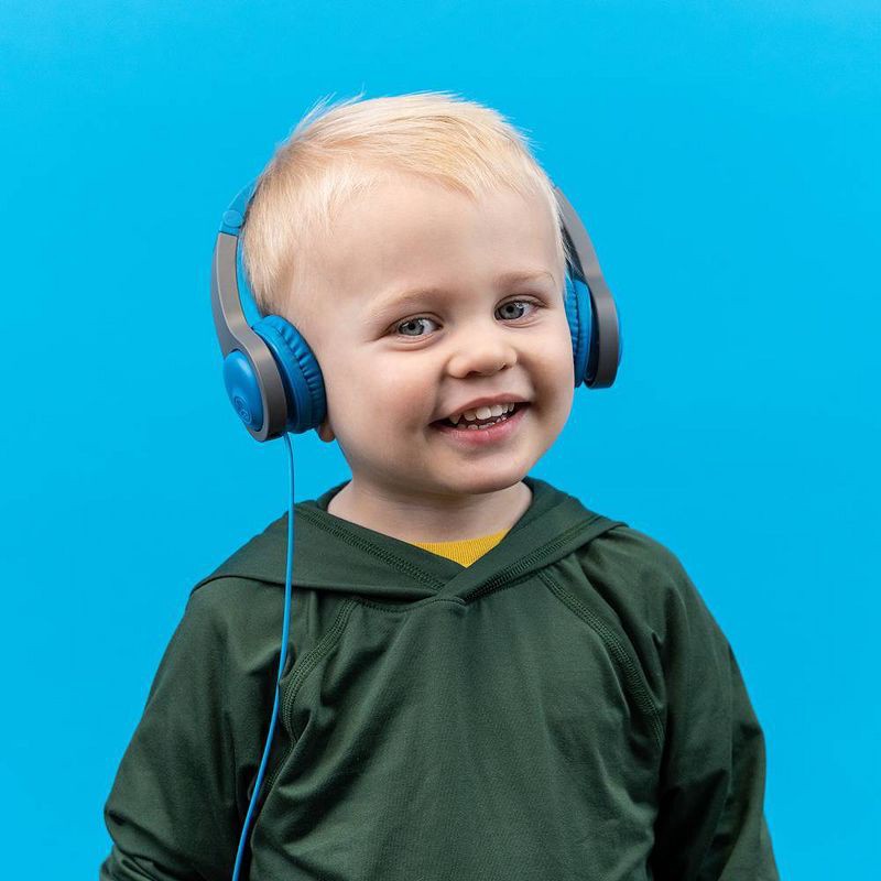 slide 18 of 18, JLab JBuddies Folding Gen 2 Kids Headphones - Blue/Gray: Wired, Foam Ear Cushion, 1 ct