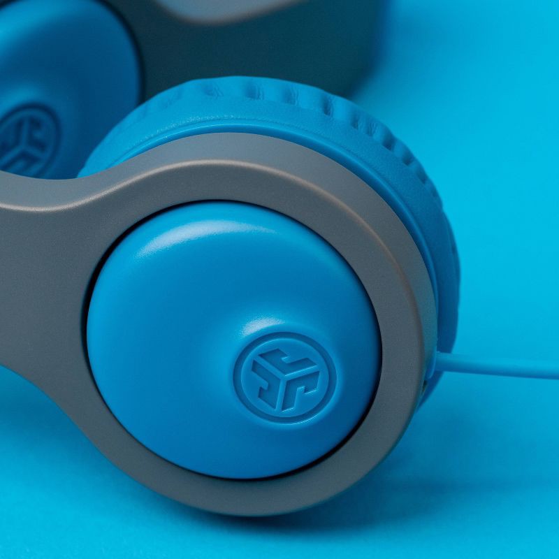 slide 7 of 18, JLab JBuddies Folding Gen 2 Kids Headphones - Blue/Gray: Wired, Foam Ear Cushion, 1 ct