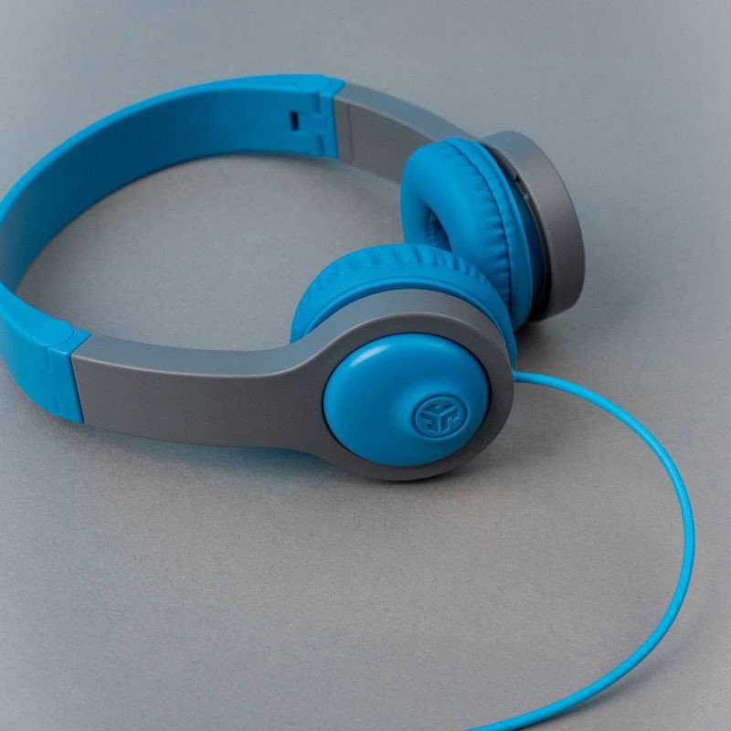 slide 17 of 18, JLab JBuddies Folding Gen 2 Kids Headphones - Blue/Gray: Wired, Foam Ear Cushion, 1 ct