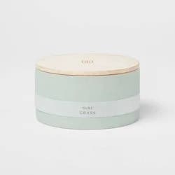 3-Wick Matte Textured 16oz Ceramic Candle with Wooden Wick Dune Grass - Threshold™
